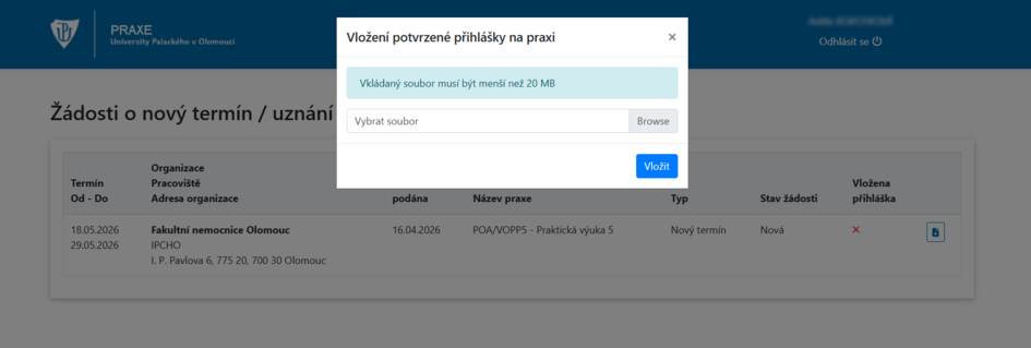 Praxe-FZV Student IZ prehled-zadosti vlozeni-prihlasky.png